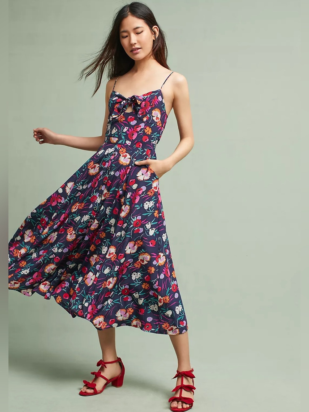 Anthropologie Yumi Kim Isabeau Pretty Woman Silk Dress Size XXS Petite